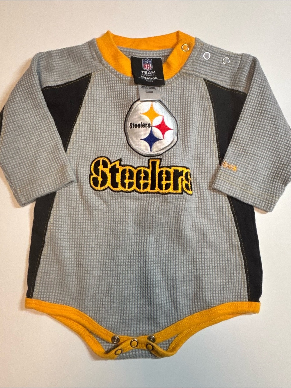 Reebok NFL Steelers Infant Crewneck - Gray & Gold 6/9M